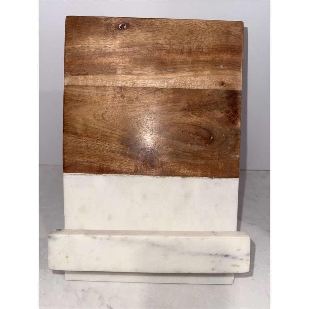 World Market Marble Wood Inlay Cookbook  Holder Made In India